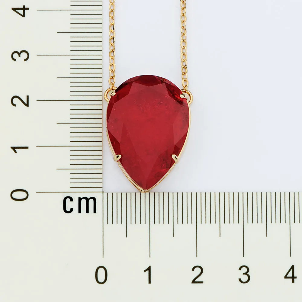 Gargantilha Gota Banhada a Ouro 18k Com Cristal Fusion - Tam.50
