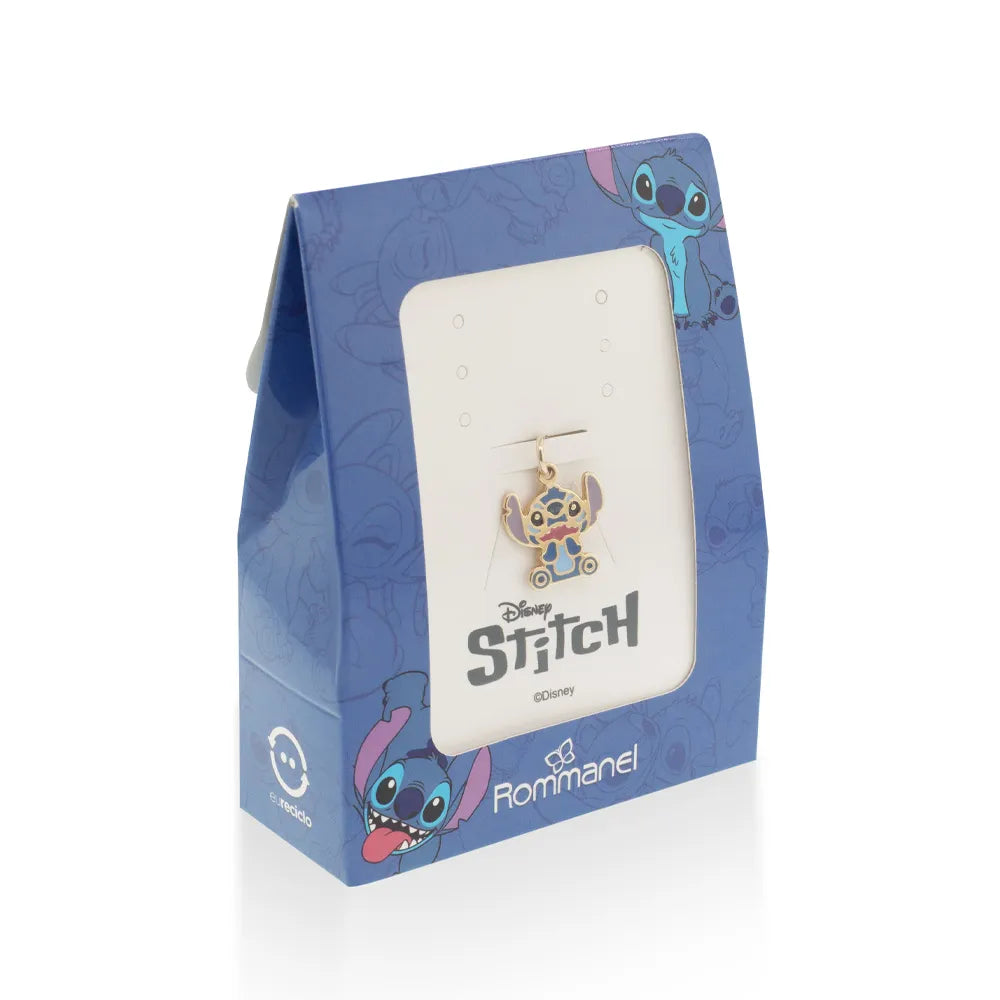 Pingente Stitch Banhado a Ouro 18k Com Aplicação de Resina - Tam.único Romanel