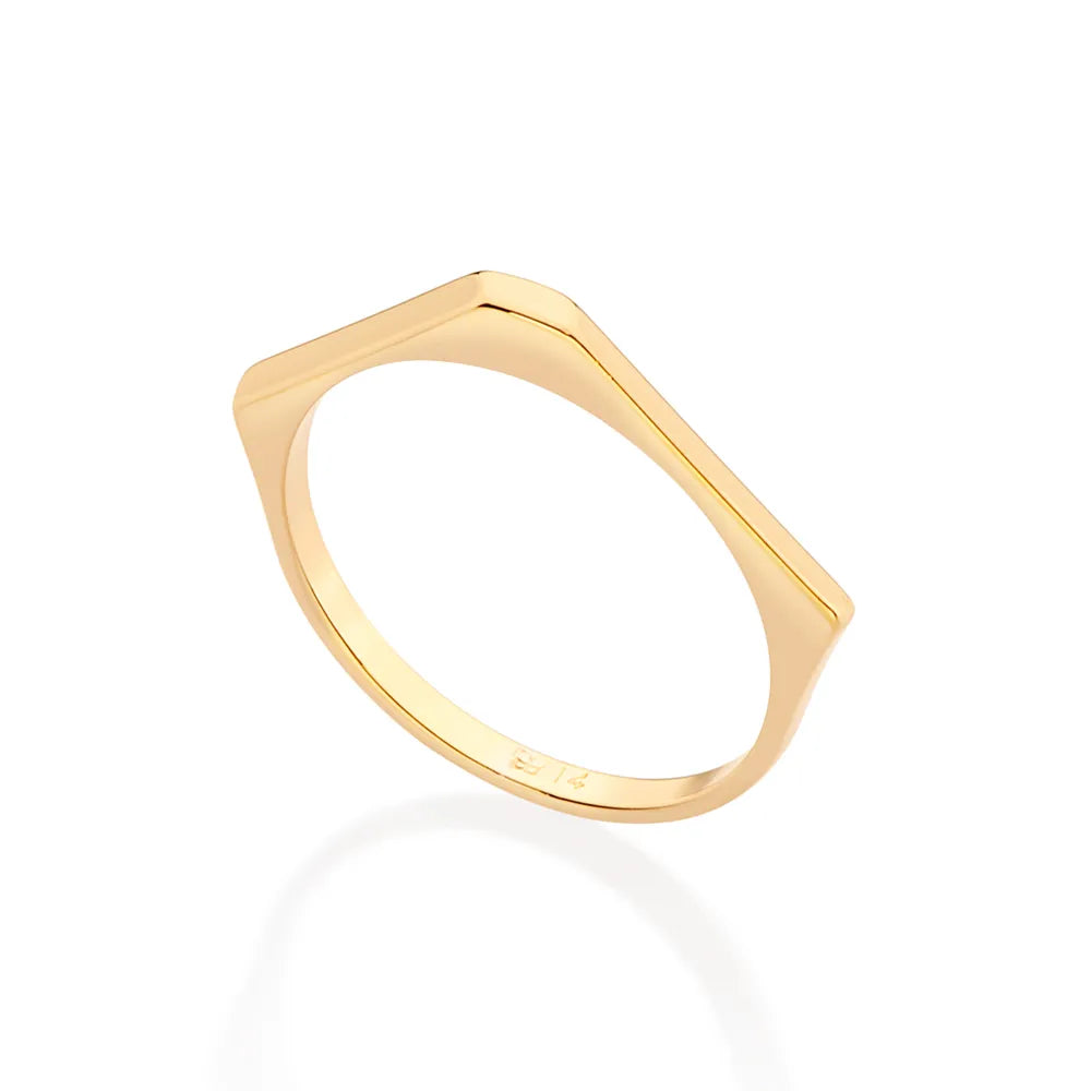 Rommanel Anel de Casamento Fino Banhado a Ouro 18k