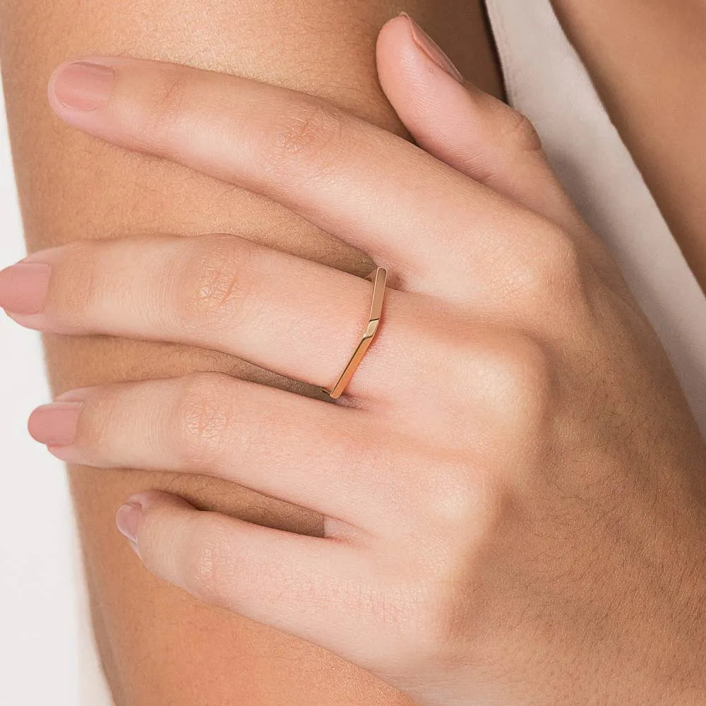 Rommanel Anel de Casamento Fino Banhado a Ouro 18k