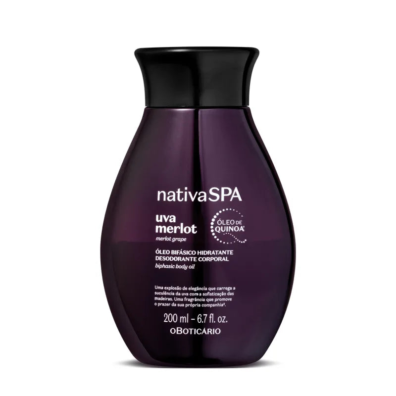 Óleo Bifásico Hidratante Desodorante Corporal Nativa Spa Uva Merlot - 200ml