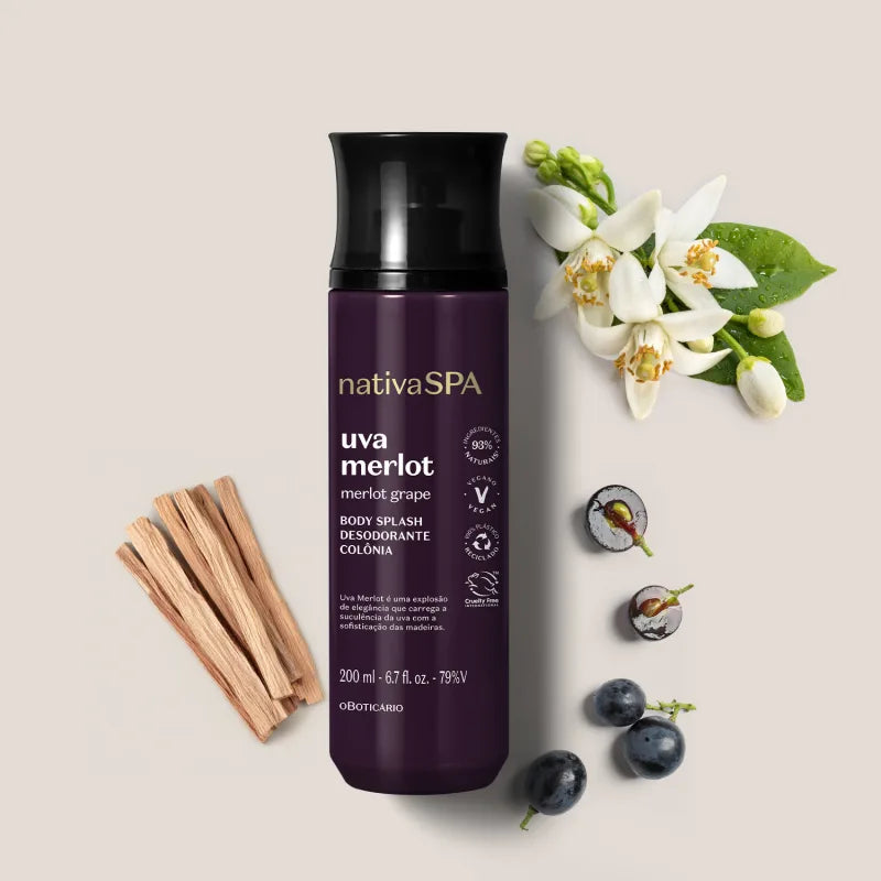 Body Splash Desodorante Colônia Nativa Spa Uva Merlot - 200ml
