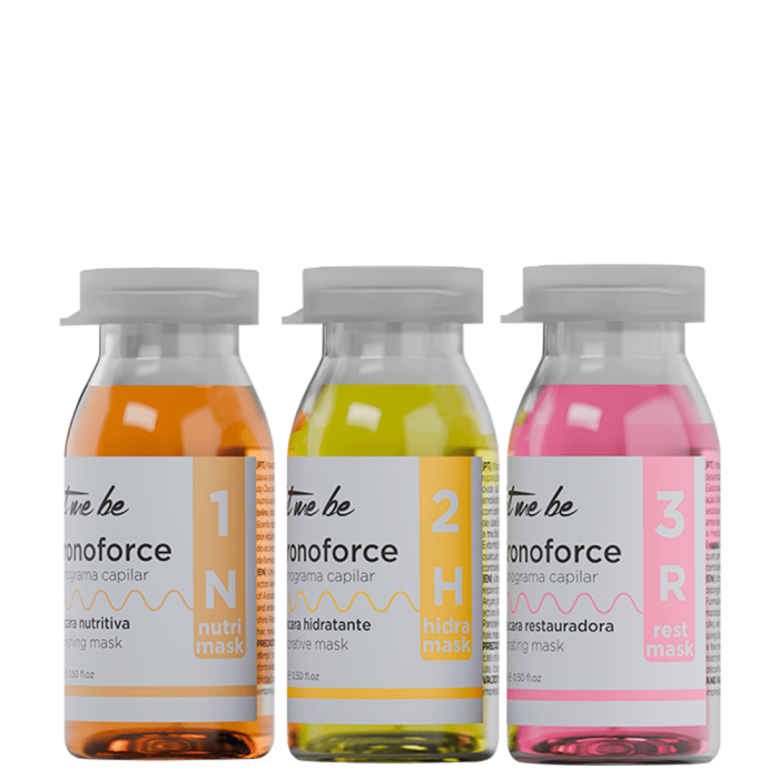 KIT Cronograma Capilar de Ampolas Cronoforce – 15ml cada | 3 Ampolas