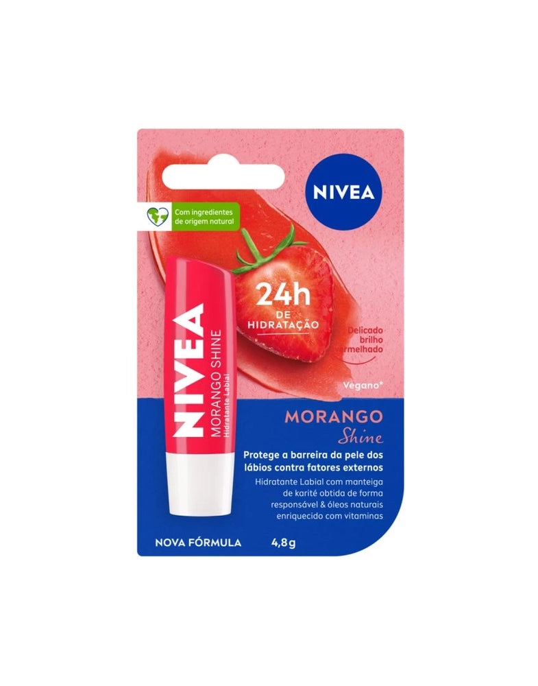NIVEA HIDRATANTE LABIAL MORANGO SHINE 4,8 G