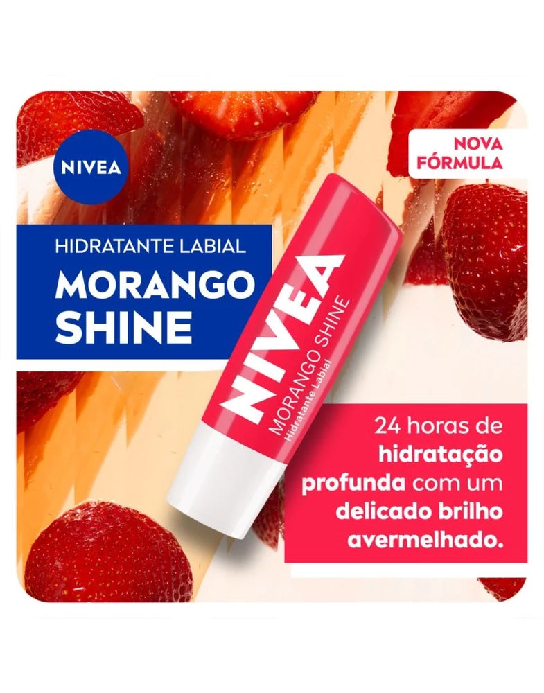 NIVEA HIDRATANTE LABIAL MORANGO SHINE 4,8 G
