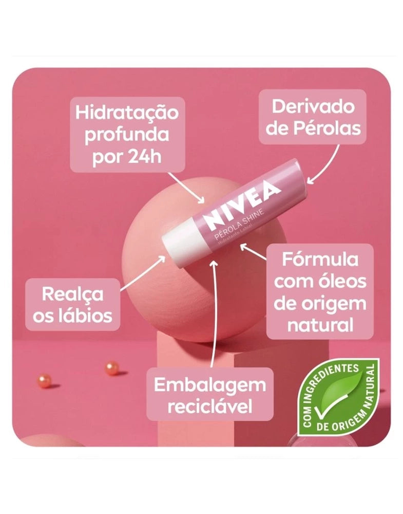 NIVEA HIDRATANTE LABIAL PÉROLA SHINE 4,8 G