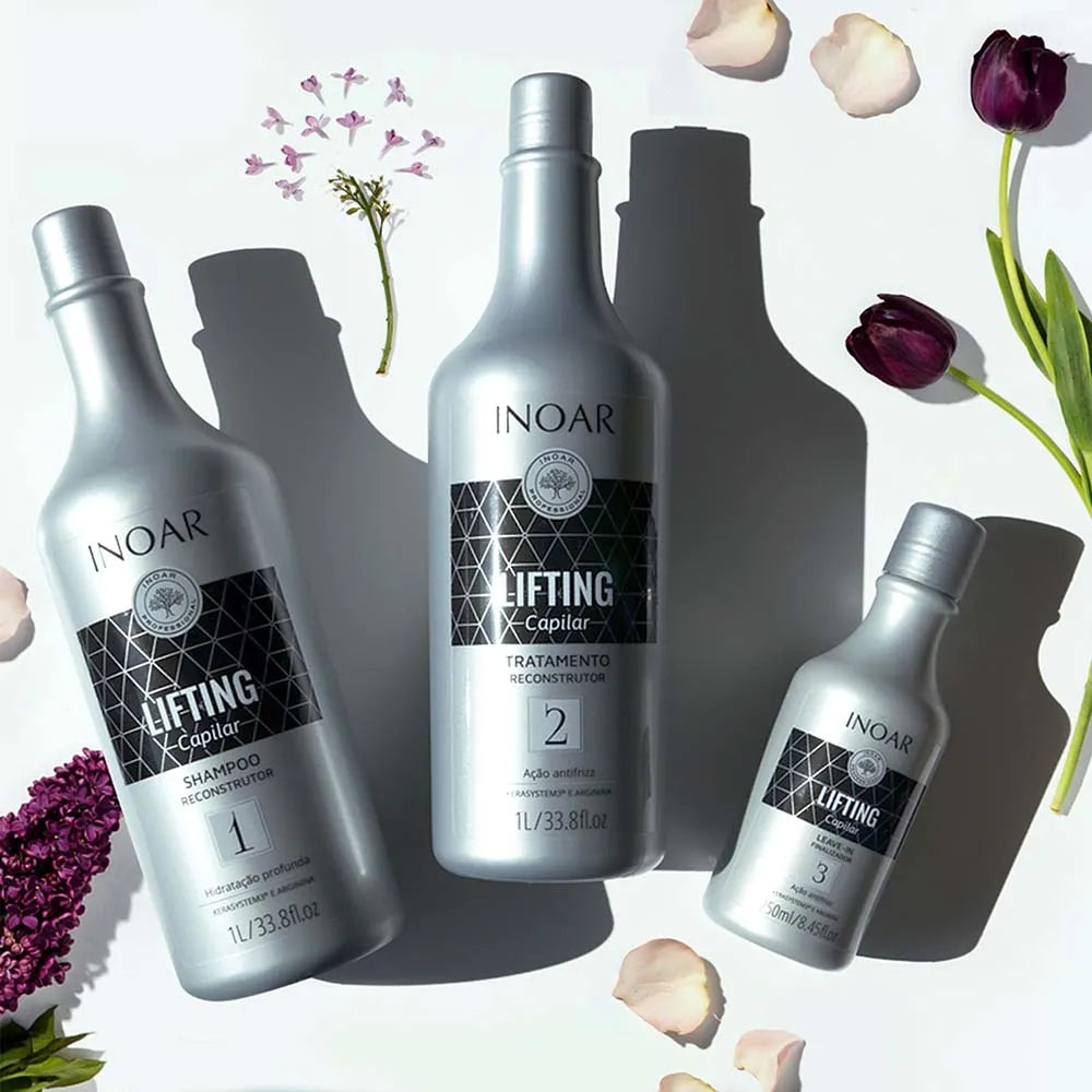 Inoar Kit Lifting Capilar 3 Passos: Shampoo + Tratamento E Leave-In