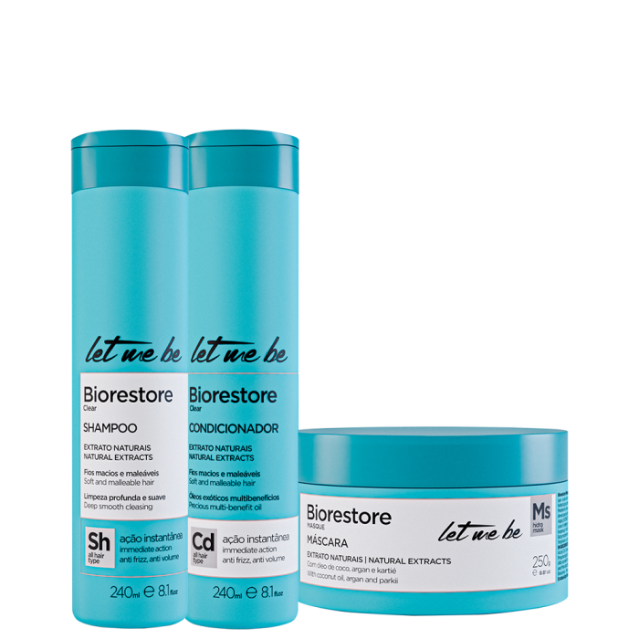 Kit Biorestore Home Care Pós Química | Shampoo + Condicionador + Máscara - 240ml