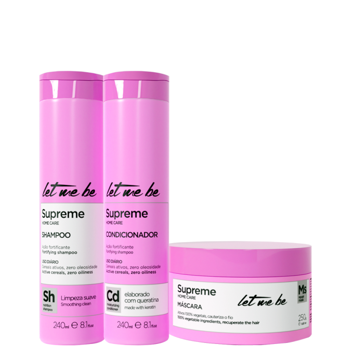 Kit Supreme Home Care Pós Química | Shampoo + Condicionador + Máscara - 240ml