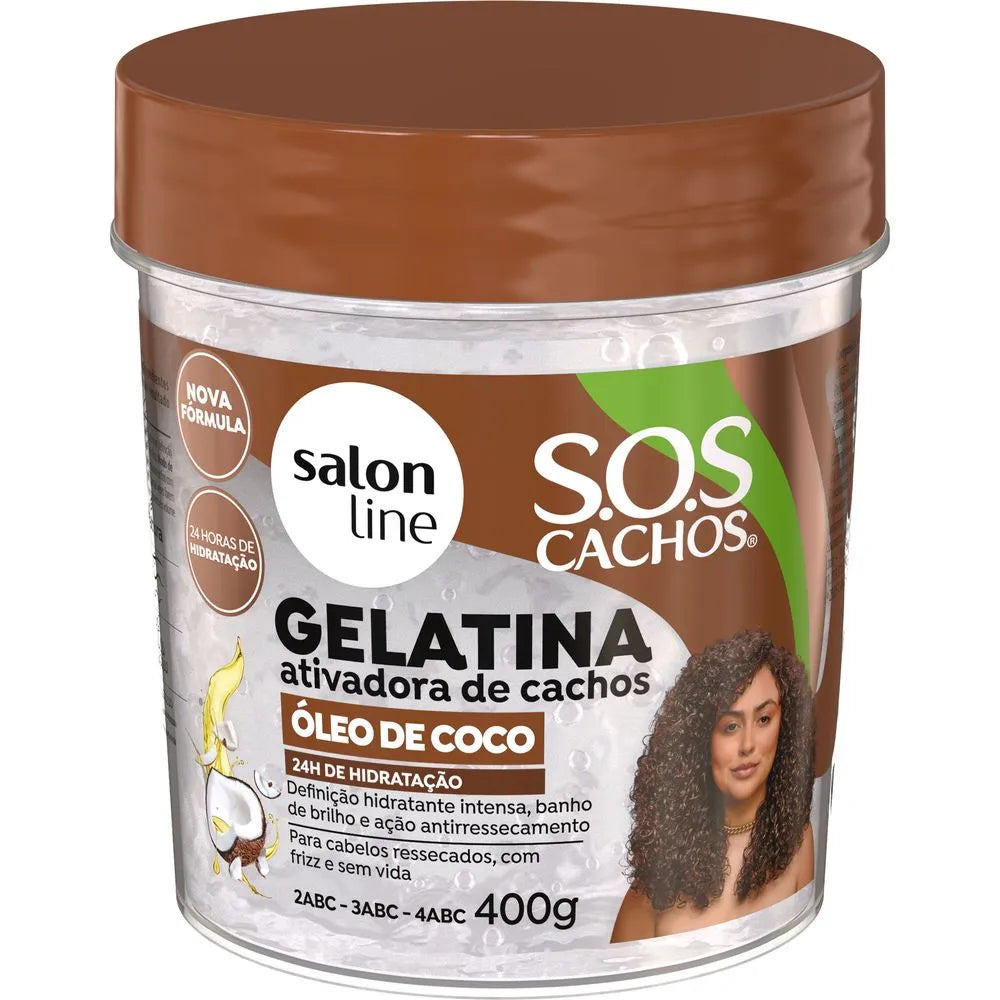 Gelatina Salon Line SOS Cachos Óleo De Coco 400g