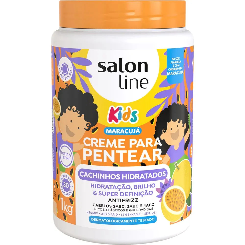Creme De Pentear Salon Line Kids Cachinhos Hidratados Maracujá 1kg