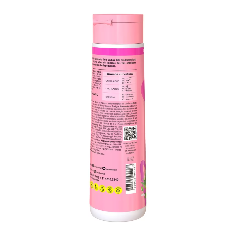 SOS Cachos Kids Hidratação Shampoo Salon Line - 300ml