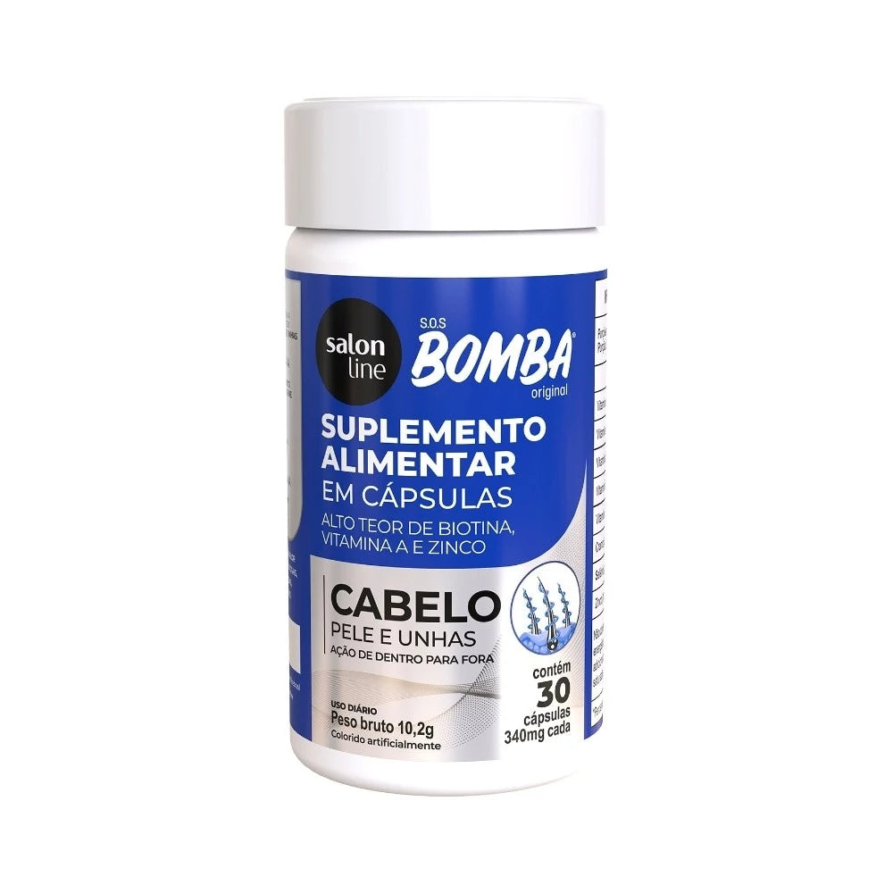 Suplemento Alimentar Cabelo, Pele e Unha SOS Bomba Crescimento