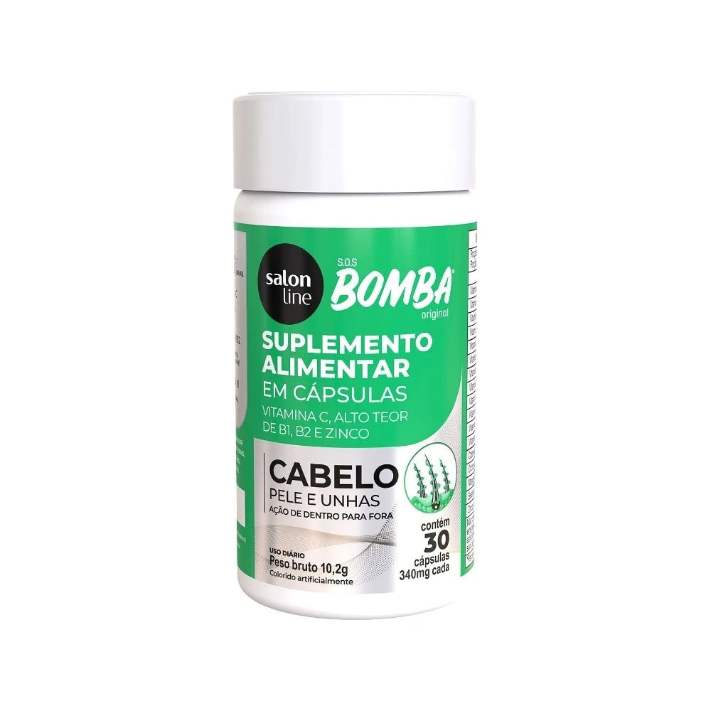 Suplemento Alimentar Cabelo, Pele e Unha SOS Bomba Antiqueda