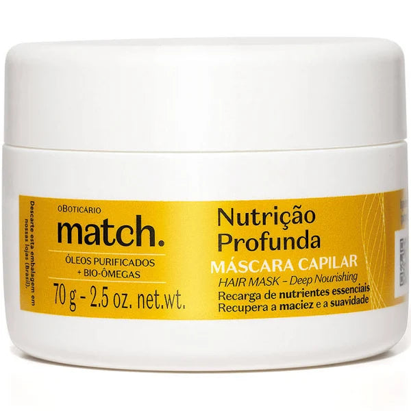 Match Máscara Capilar Nutrição Profunda, 70g