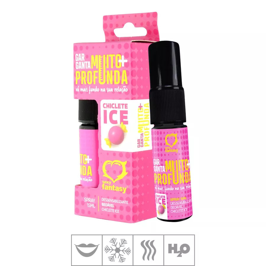 Spray Para Sexo Oral Garganta Muito Profunda 15ml Chiclete