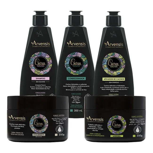 Natural Curls Complete Combo Coily and Kinky Hair - Shampoo, Conditioner, Curls Activator, Activator Gel and Mask