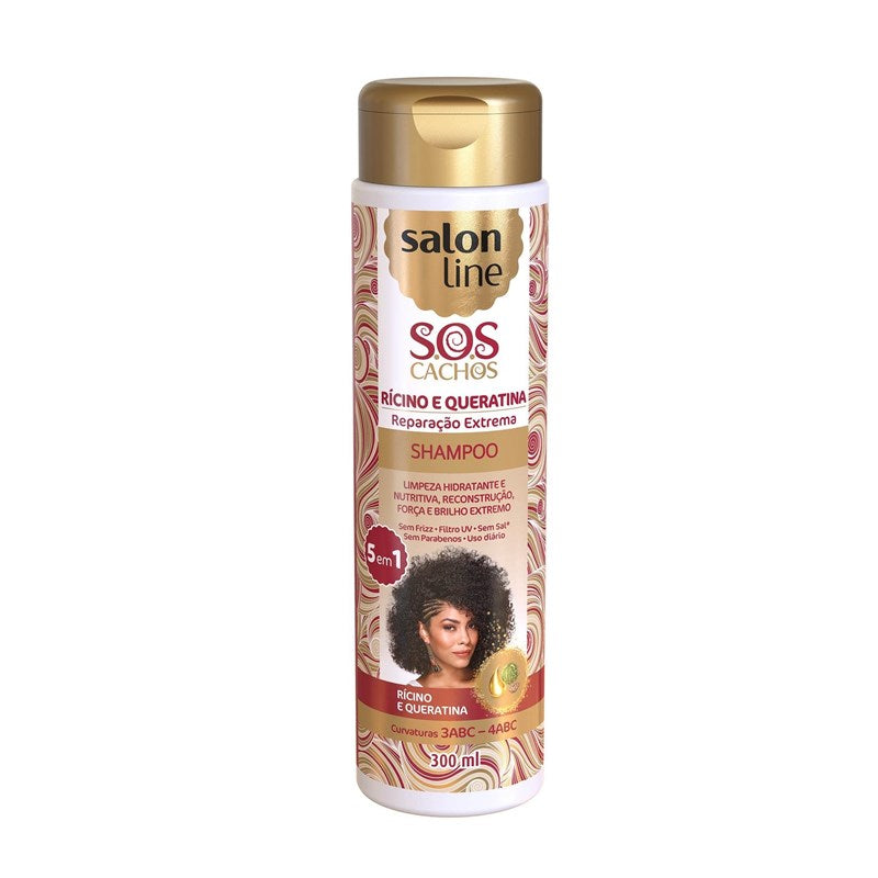 SOS SHAMPOO RICINO E QUERATINA 300ML SALON LINE