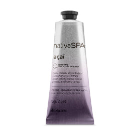 Nativa SPA Açaí Moisturizing Hand Cream 75g by O Boticário, nourishing Brazilian cream with quinoa oil for dry skin.