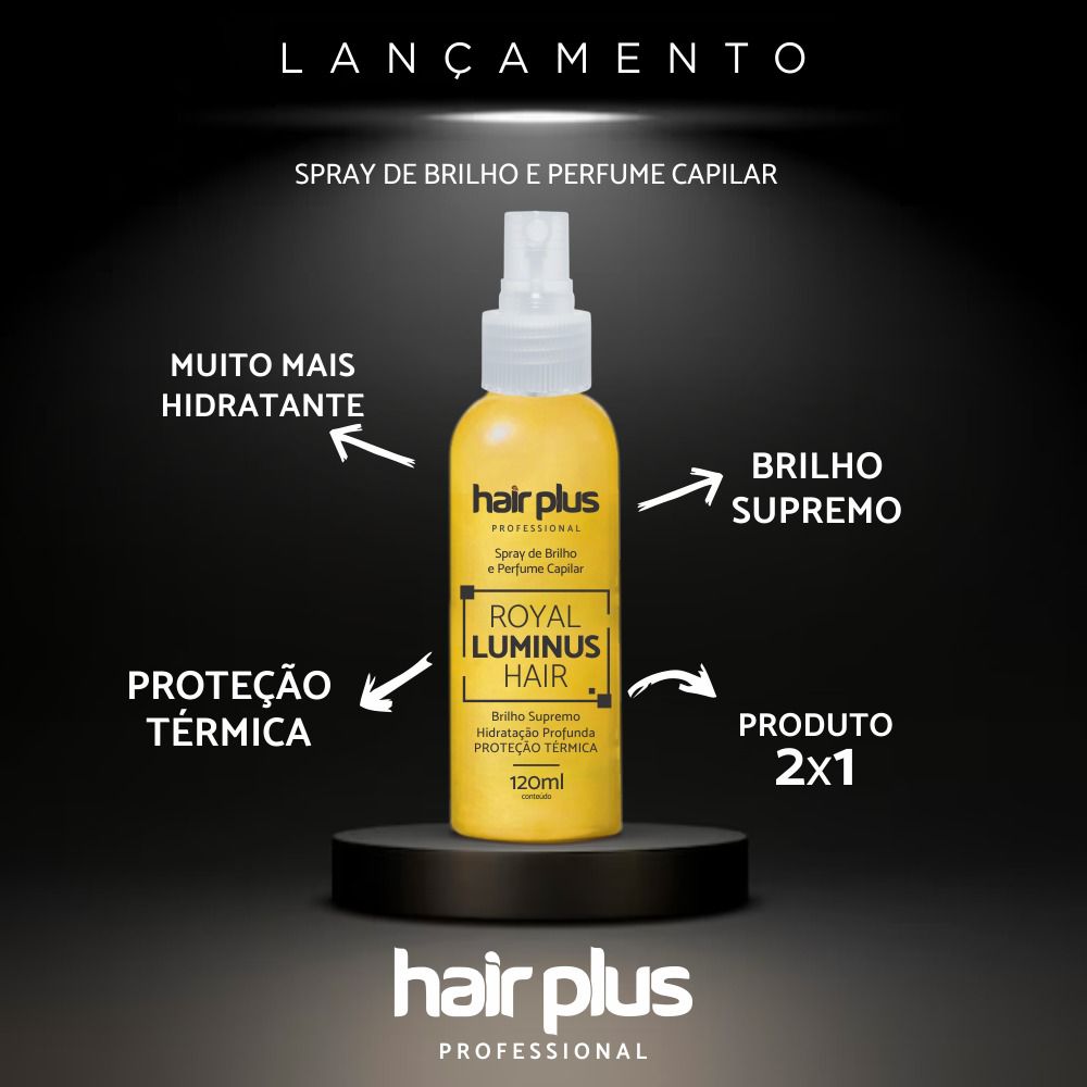 Hair Plus Spray de Brilho e Perfume Capilar Royal Luminus 120ml