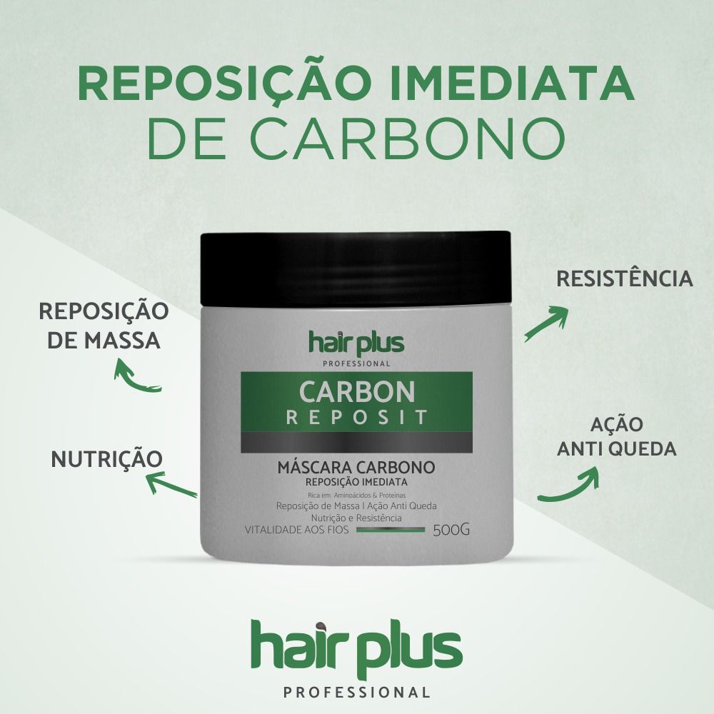 Hair Plus Máscara de Carbono 500g