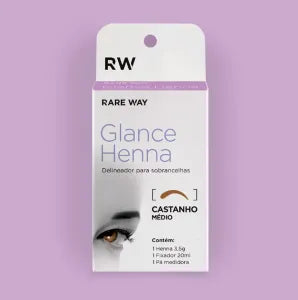 Henna for Eyebrows Glance Castanho Médio Rare Way