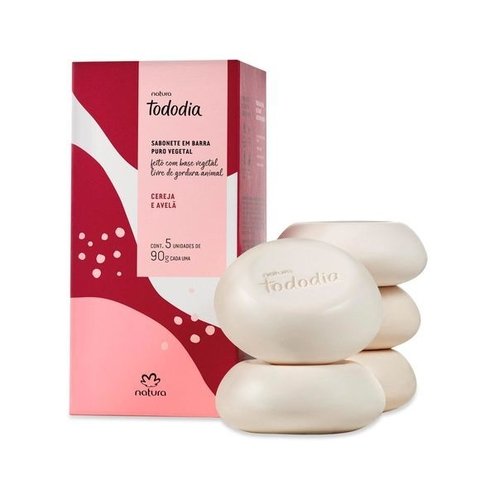 Tododia Pure Vegetable Cereja e Avelã Soap Bar 5 pcs of 90g