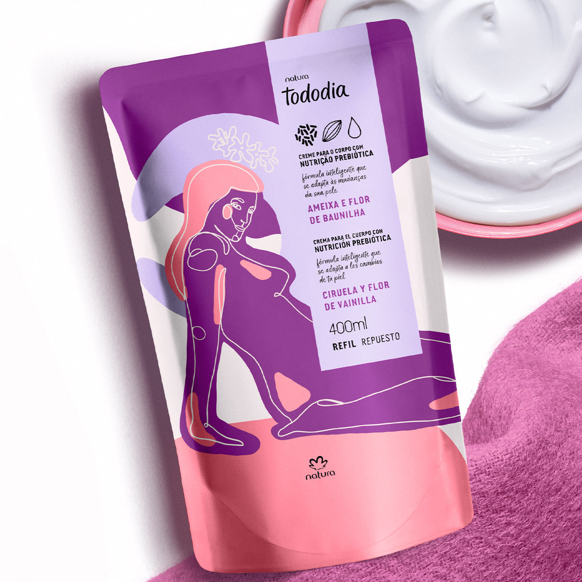 Tododia Ameixa e Flor de Baunilha Nourishing Body Deodorant Refill - 400ml