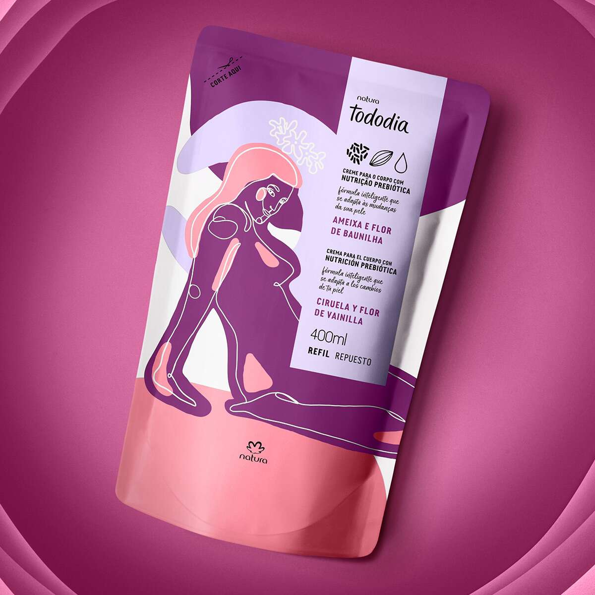 Tododia Ameixa e Flor de Baunilha Nourishing Body Deodorant Refill - 400ml