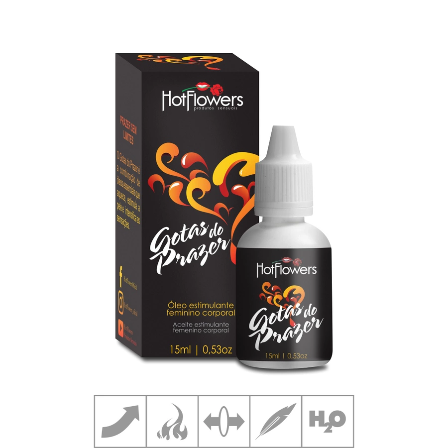 Excitante Feminino Gotas de Prazer Hot Flowers - 15ml