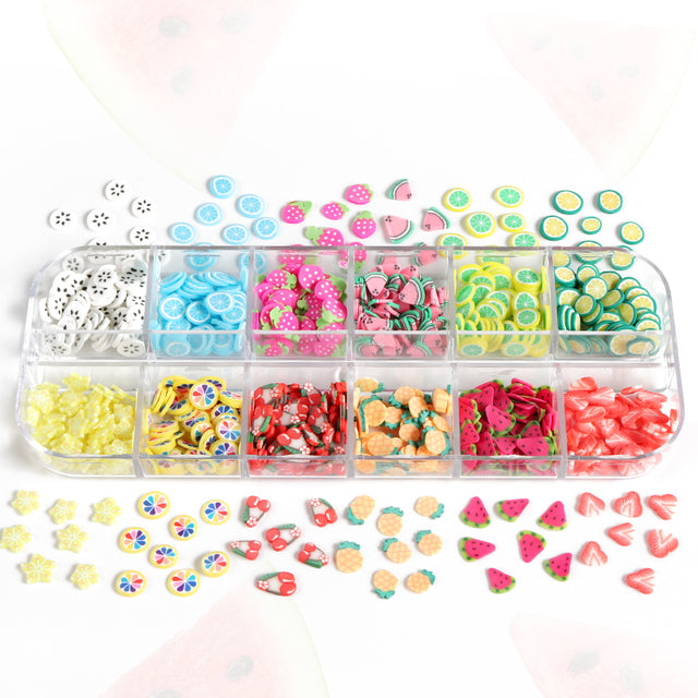 Kit 12 Colors Nail Decoration Fruits - Model 1