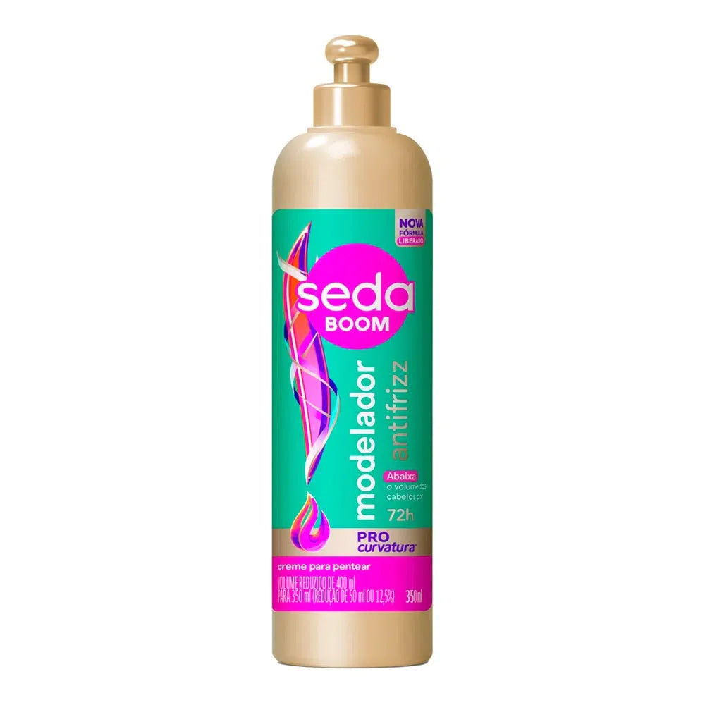 Seda Boom Pro Curvatura Styling Combing Cream 350ml Modelador antifrizz