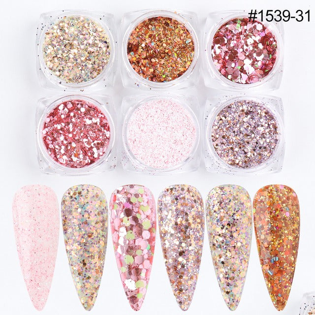 Glitter Box Kit with 6 Shades of Pink