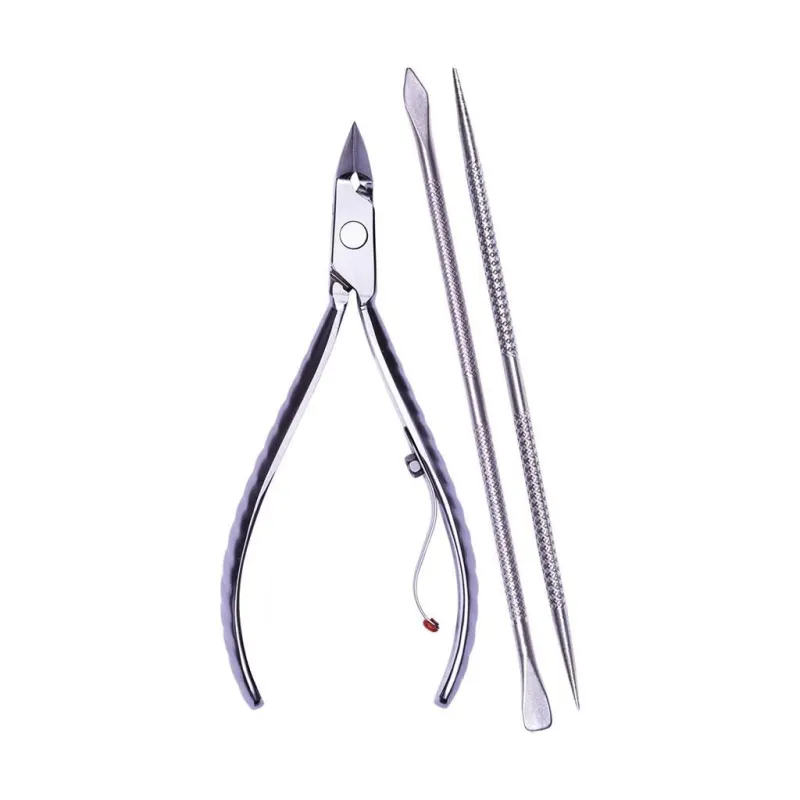 Kit Alicate Mundial 778 - EP c/ Espátula e Palito de Unha inox Profissional