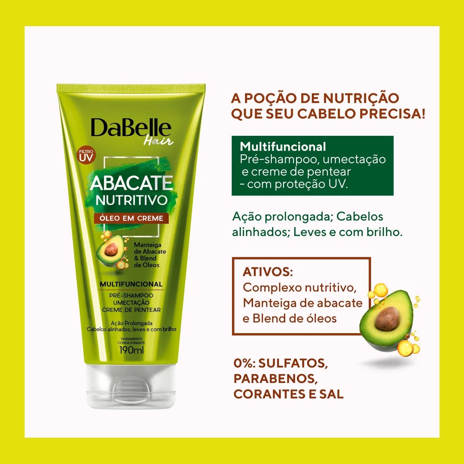 Dabelle Hair Multifunctional Avocado Pre-Shampoo - 190ml