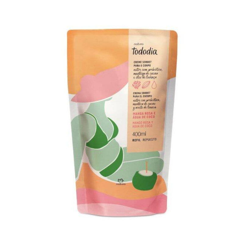 Refill Body Cream Manga Rosa e Água de Coco 400ml Tododia - Natura