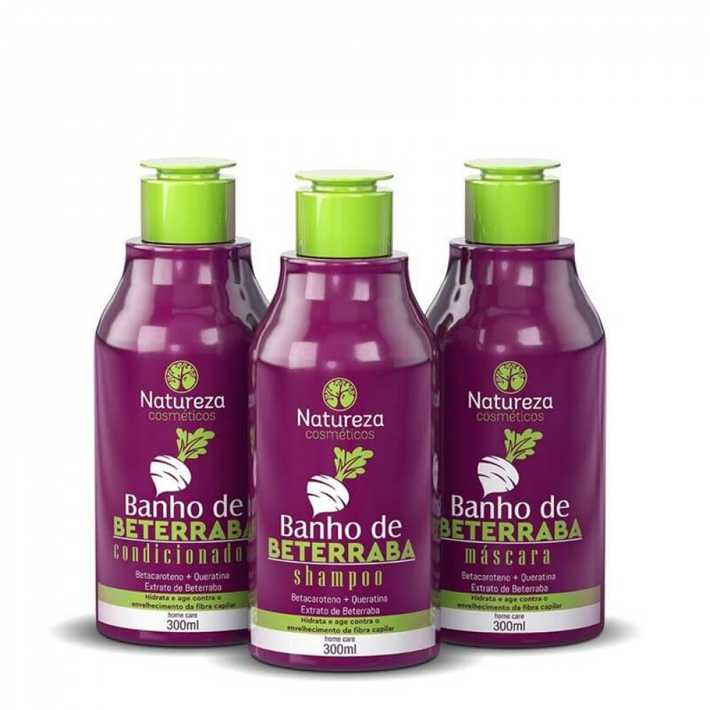 Natureza Cosméticos Kit Home Care Banho de Beterraba 3x300ml