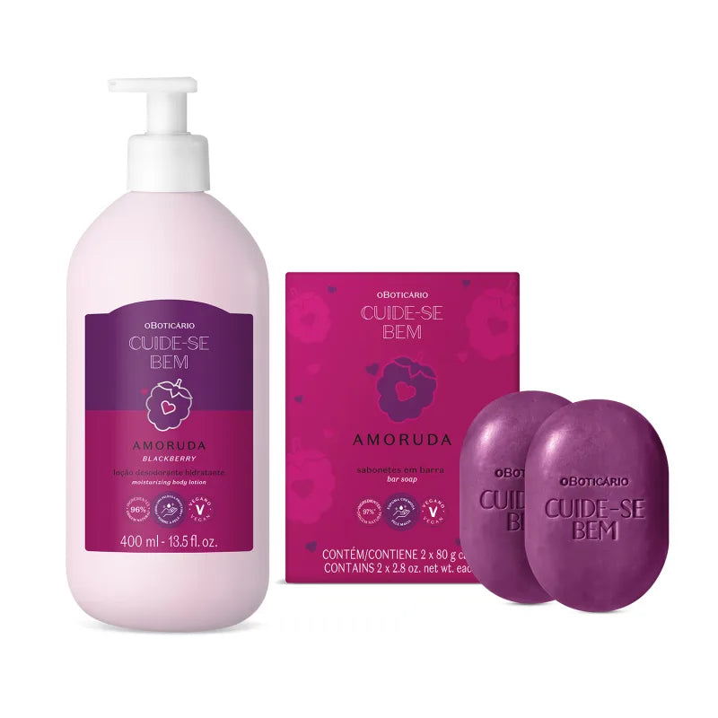 Combo Cuide-se Bem Amoruda: Loção Corporal 200ml + Sabonetes Em Barra 2x80g
