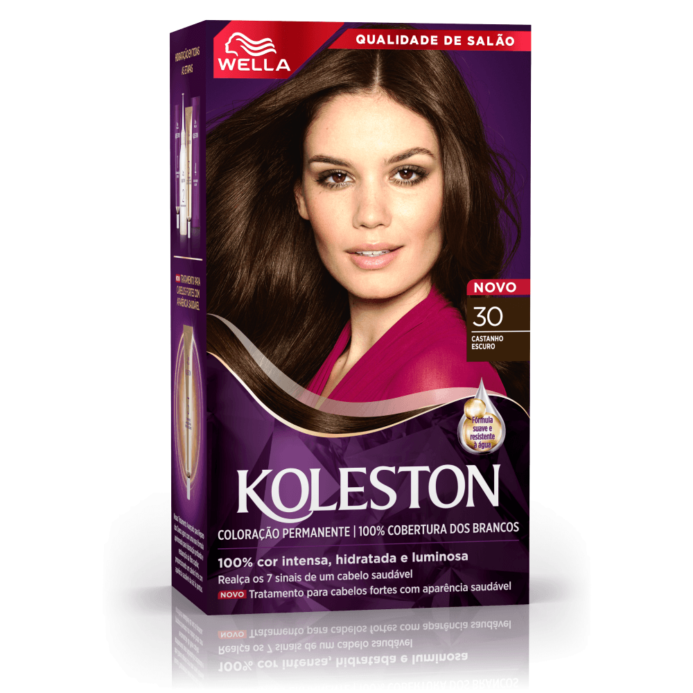 Kit Tintura Koleston Wella - Vários Tons: Castanho, Loiro, Ruivo e Preto