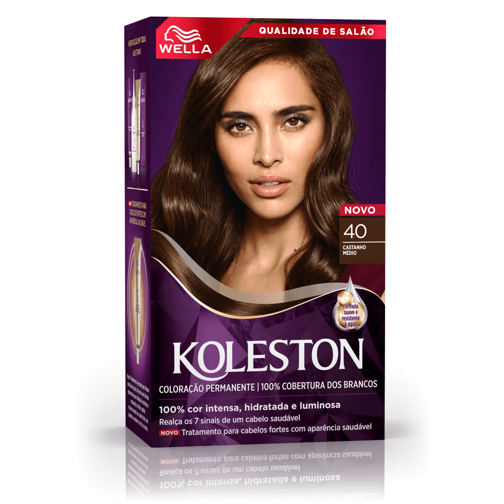 Kit Tintura Koleston Wella - Vários Tons: Castanho, Loiro, Ruivo e Preto