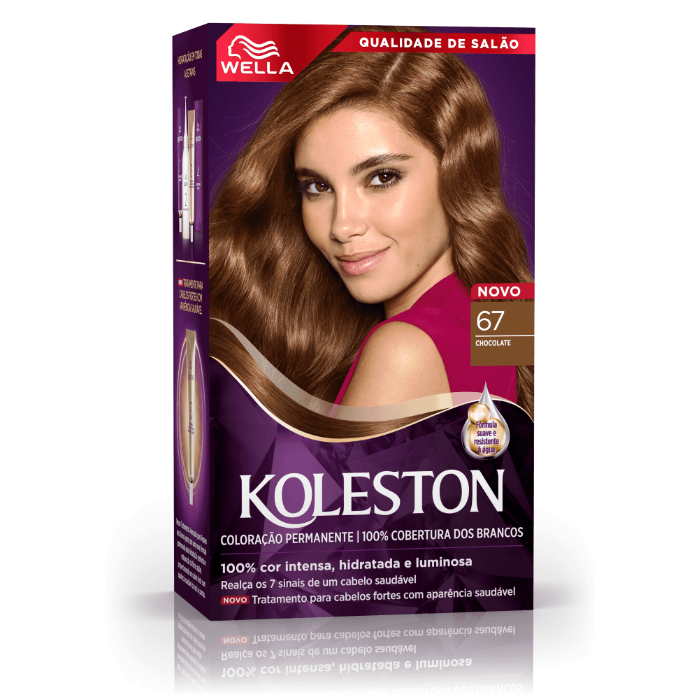 Kit Tintura Koleston Wella - Vários Tons: Castanho, Loiro, Ruivo e Preto