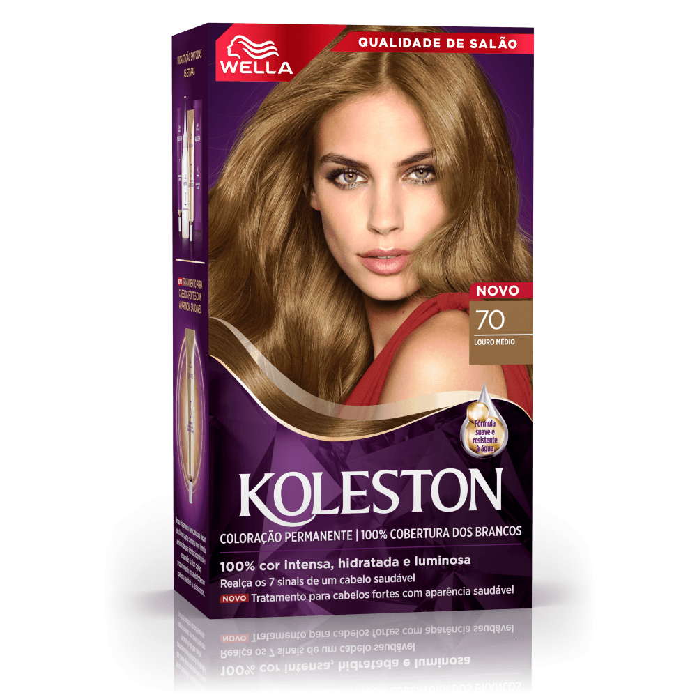 Kit Tintura Koleston Wella - Vários Tons: Castanho, Loiro, Ruivo e Preto