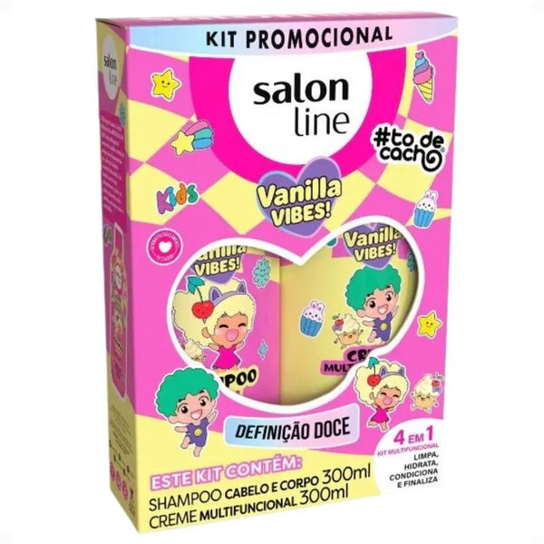 Salon Line Kids Vanilla Vibes Kit! #ToDeCacho: Hair and Body Shampoo and Multifunctional Cream 300ml
