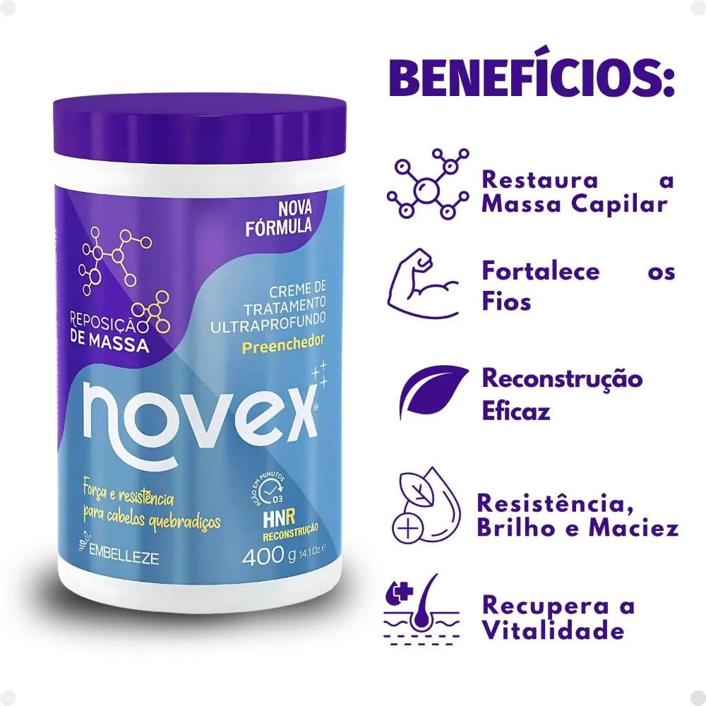 Creme De Tratamento Embelleze Novex Reposição de Massa 400gr