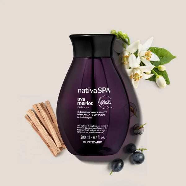 Óleo Bifásico Hidratante Desodorante Corporal Nativa Spa Uva Merlot - 200ml