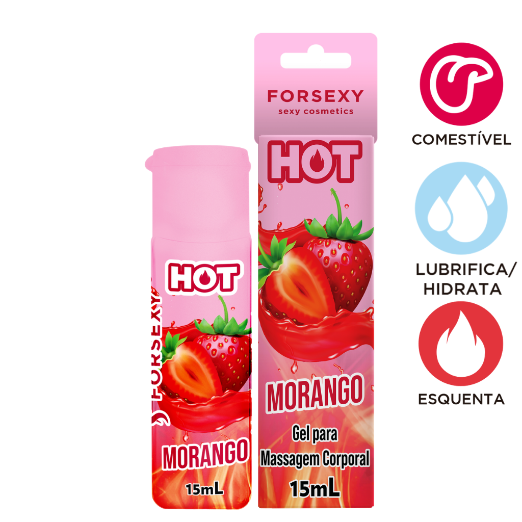 Gel Hot Beijável For Sexy Morango - 15ml