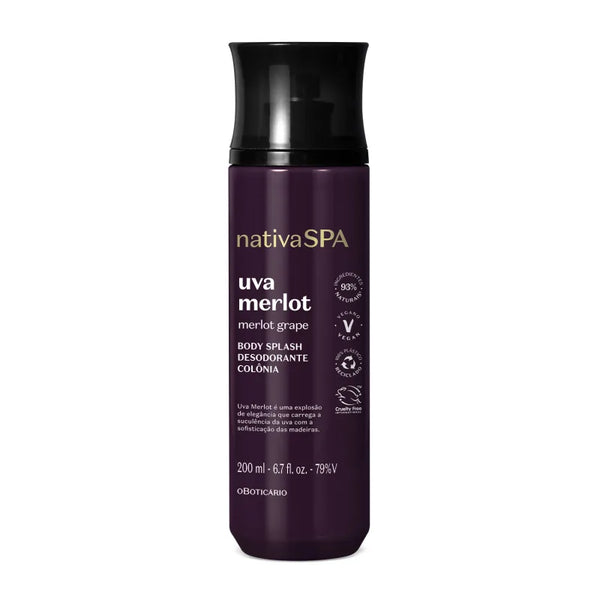 Body Splash Desodorante Colônia Nativa Spa Uva Merlot - 200ml