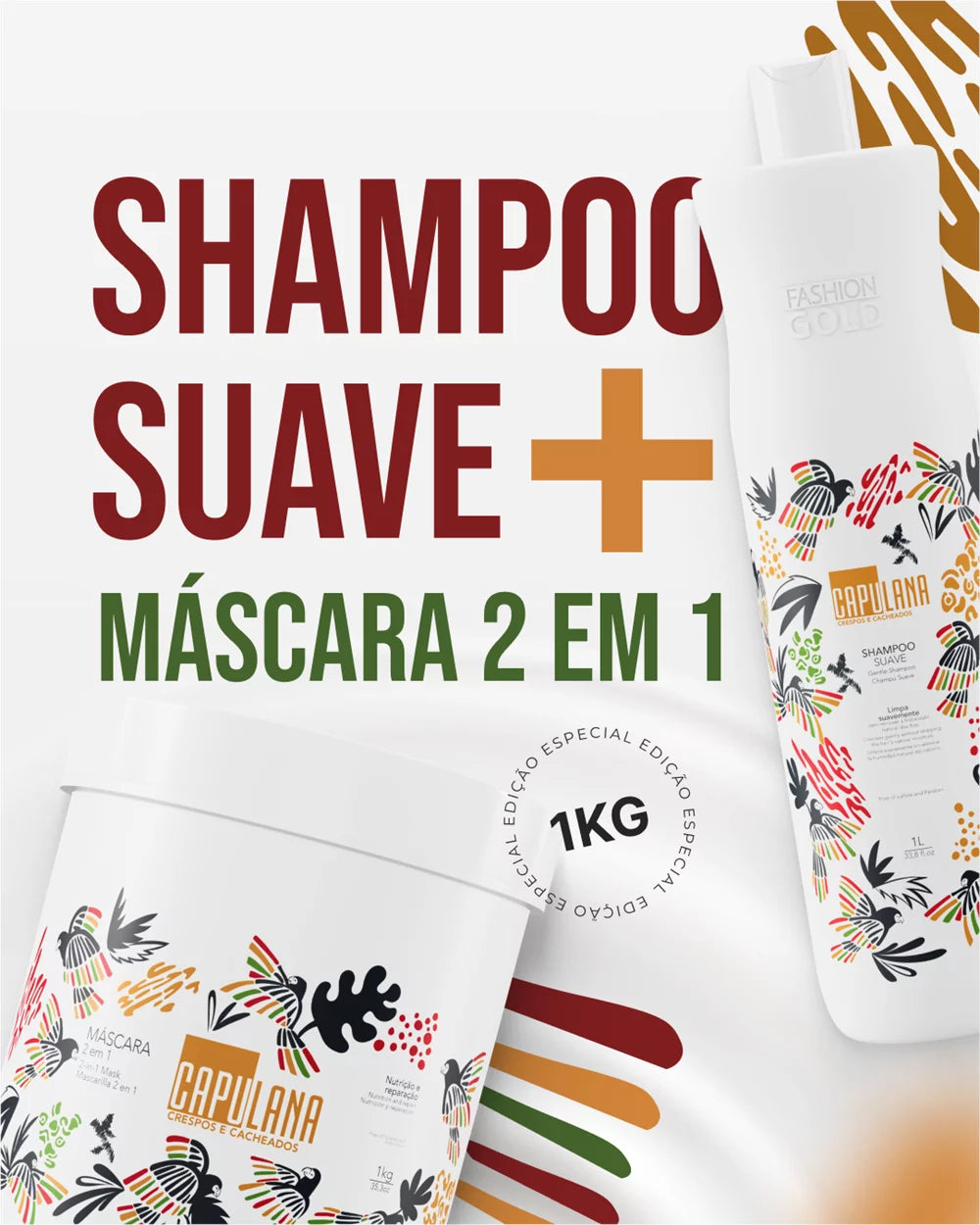 Gentle Shampoo 1L+ 2 in 1 Capulana Mask 1kg