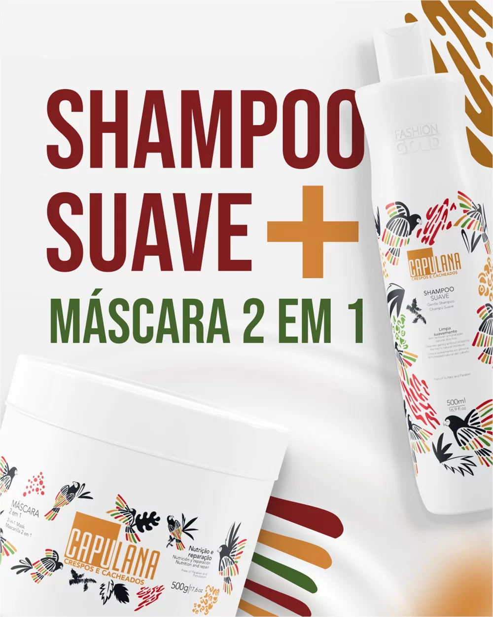 Gentle Shampoo 500ml + 2 in 1 Mask 500g - Capulana