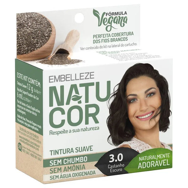 Tintura Em Pó Natucor Castanho Escuro 3.0